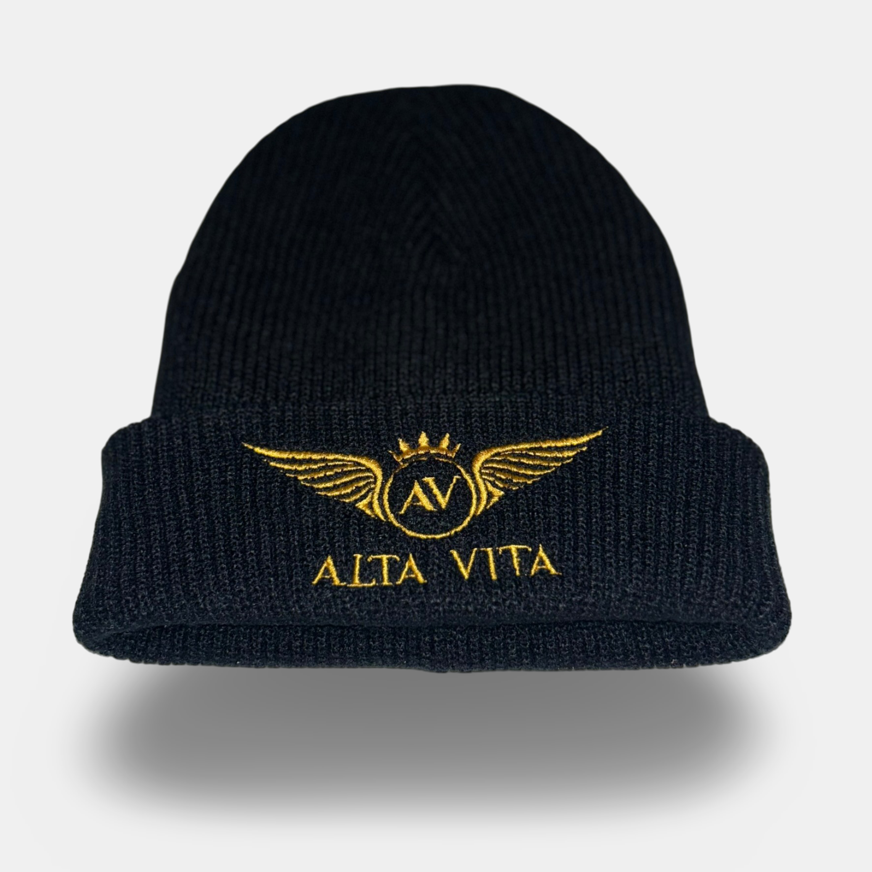 Alta Vita Mens Black Beanie