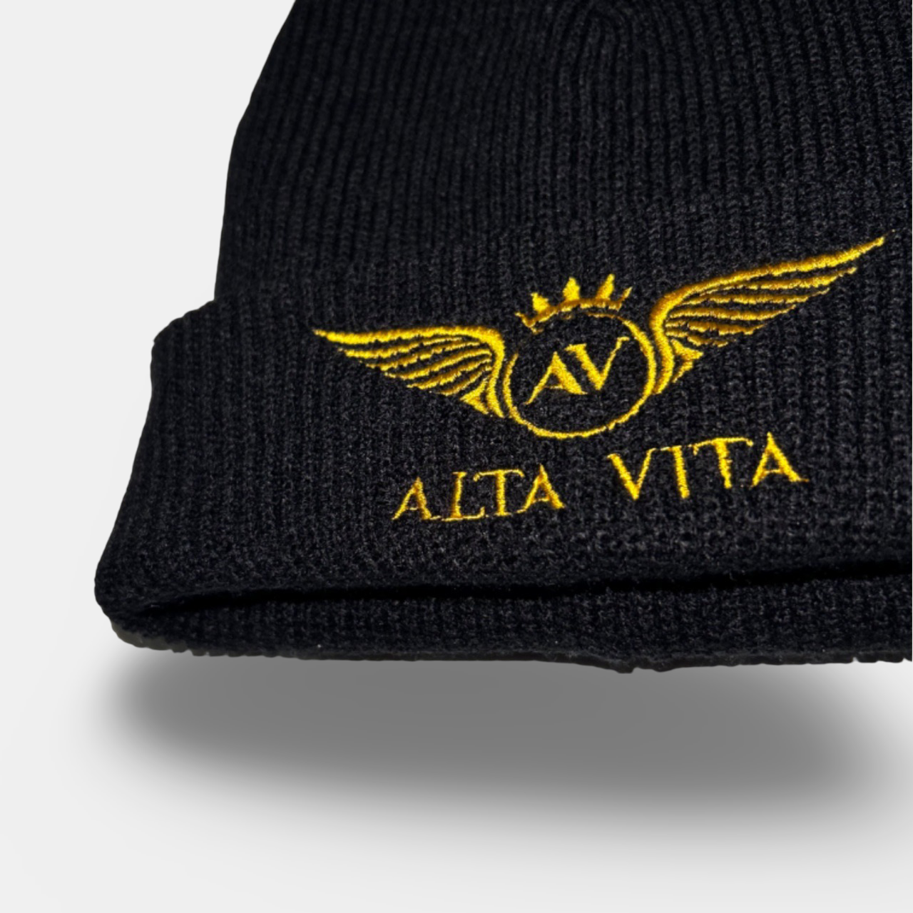 Alta Vita Mens Black Beanie