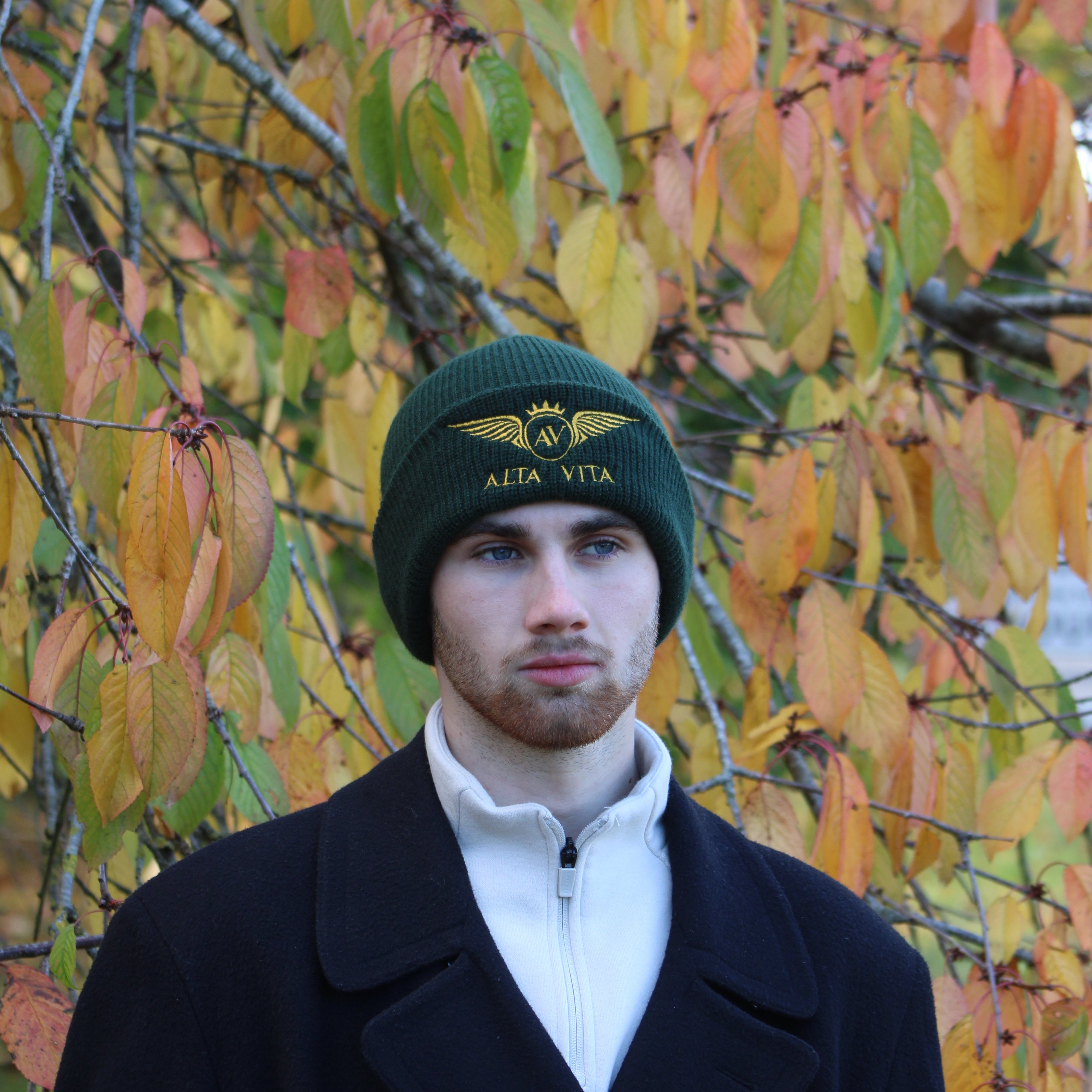 Alta Vita Mens Bottle Green Beanie