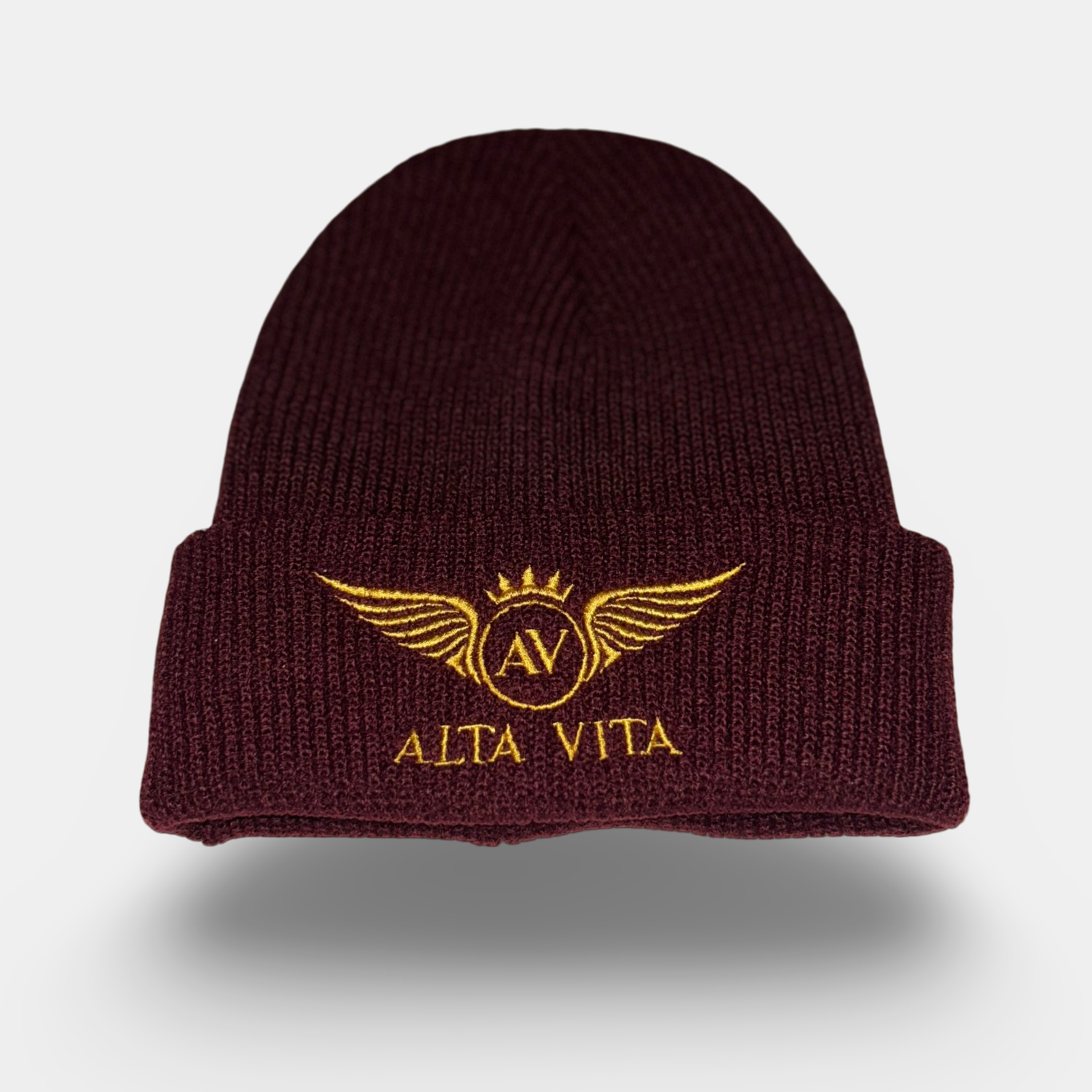 Alta Vita Mens Burgundy Beanie