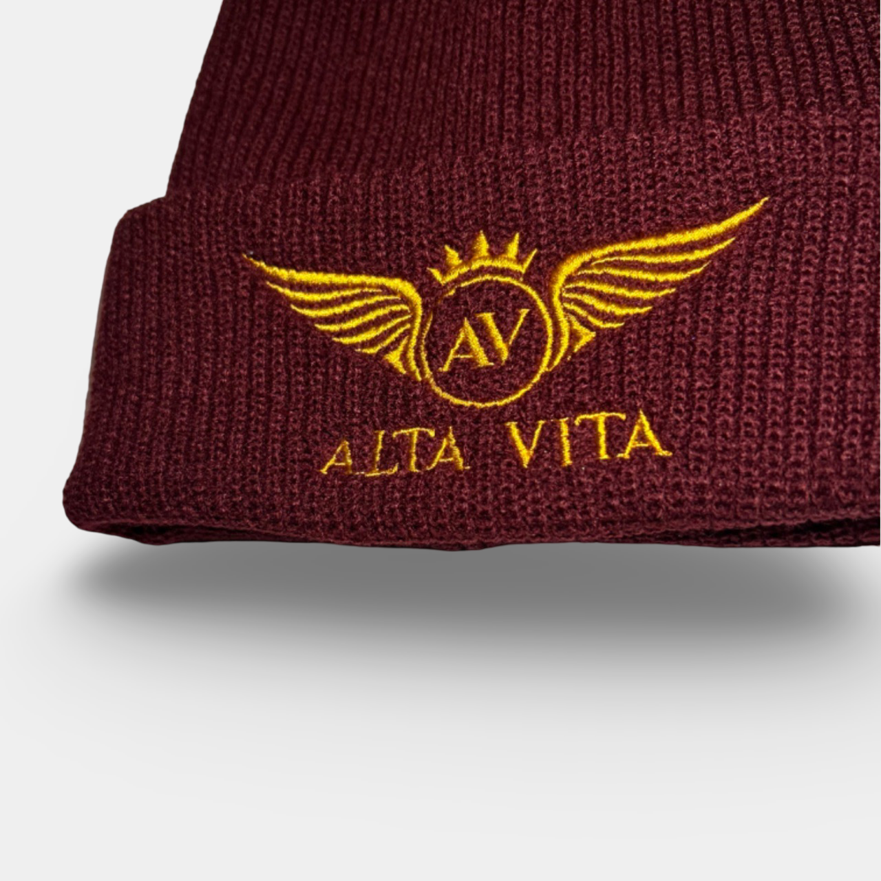 Alta Vita Mens Burgundy Beanie