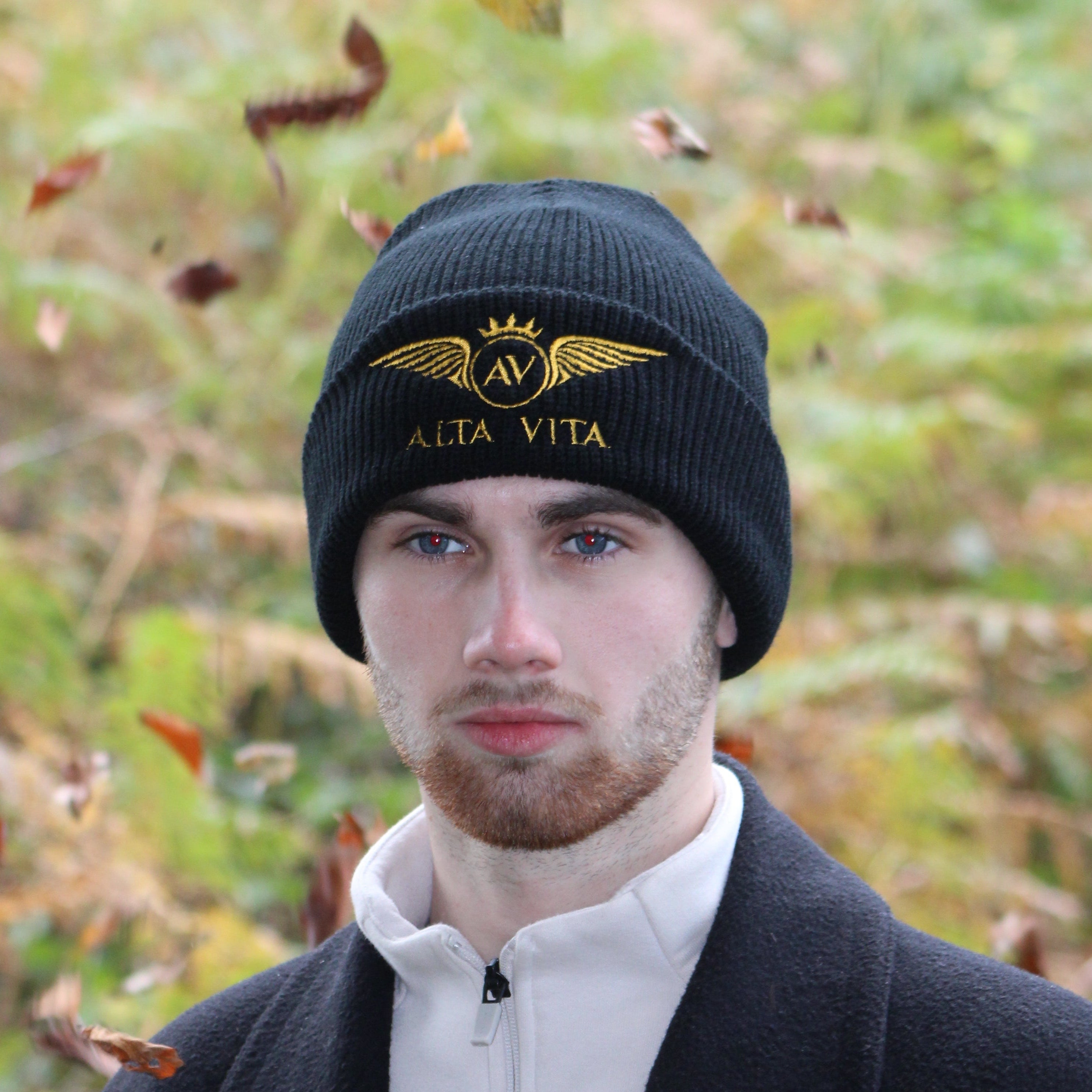 Alta Vita Mens Black Beanie