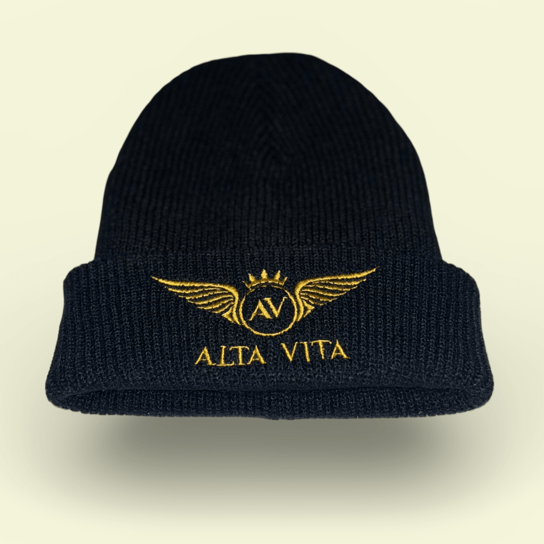 Alta Vita Mens Black Beanie