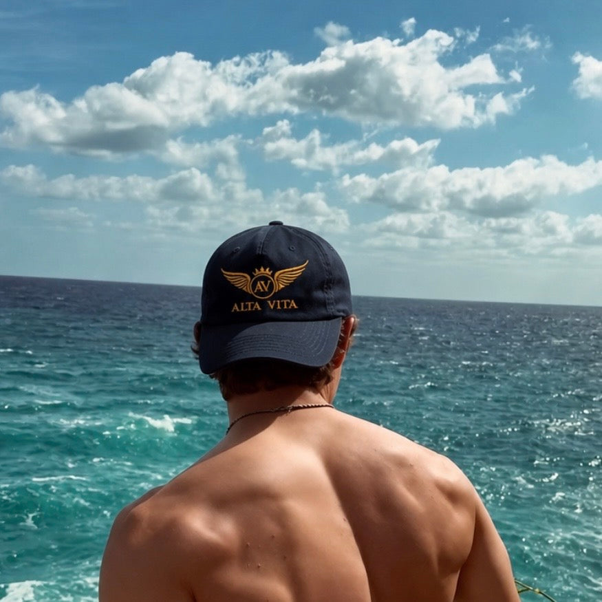 Alta Vita Mens French Navy Blue Cap