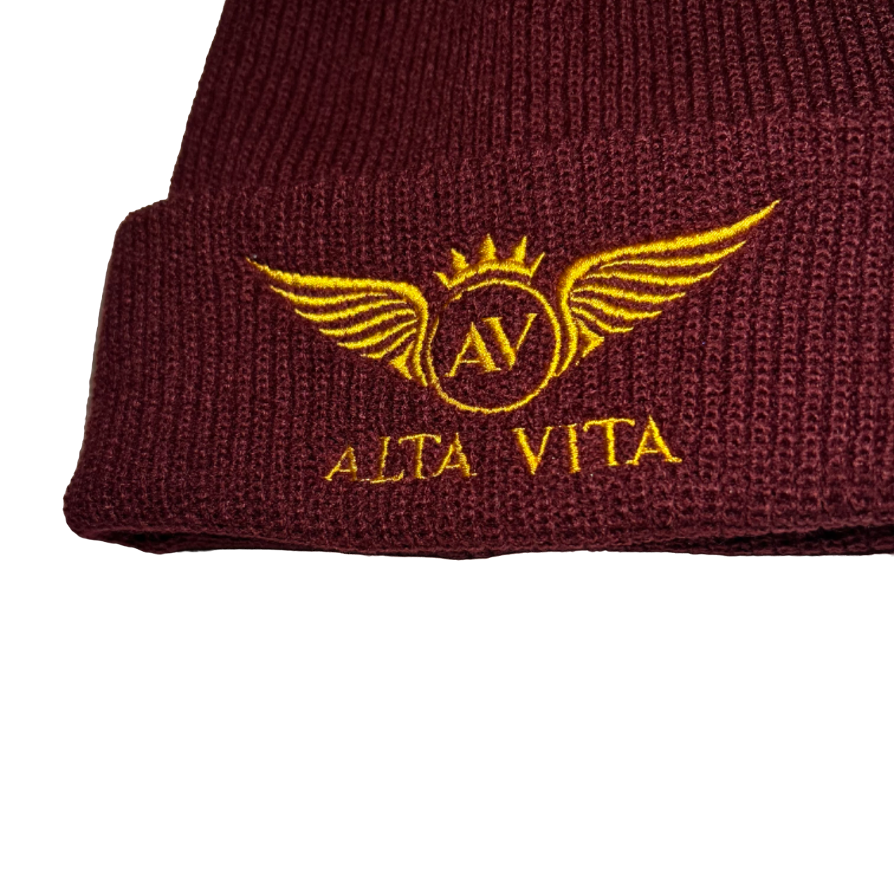 Alta Vita Mens Burgundy Beanie