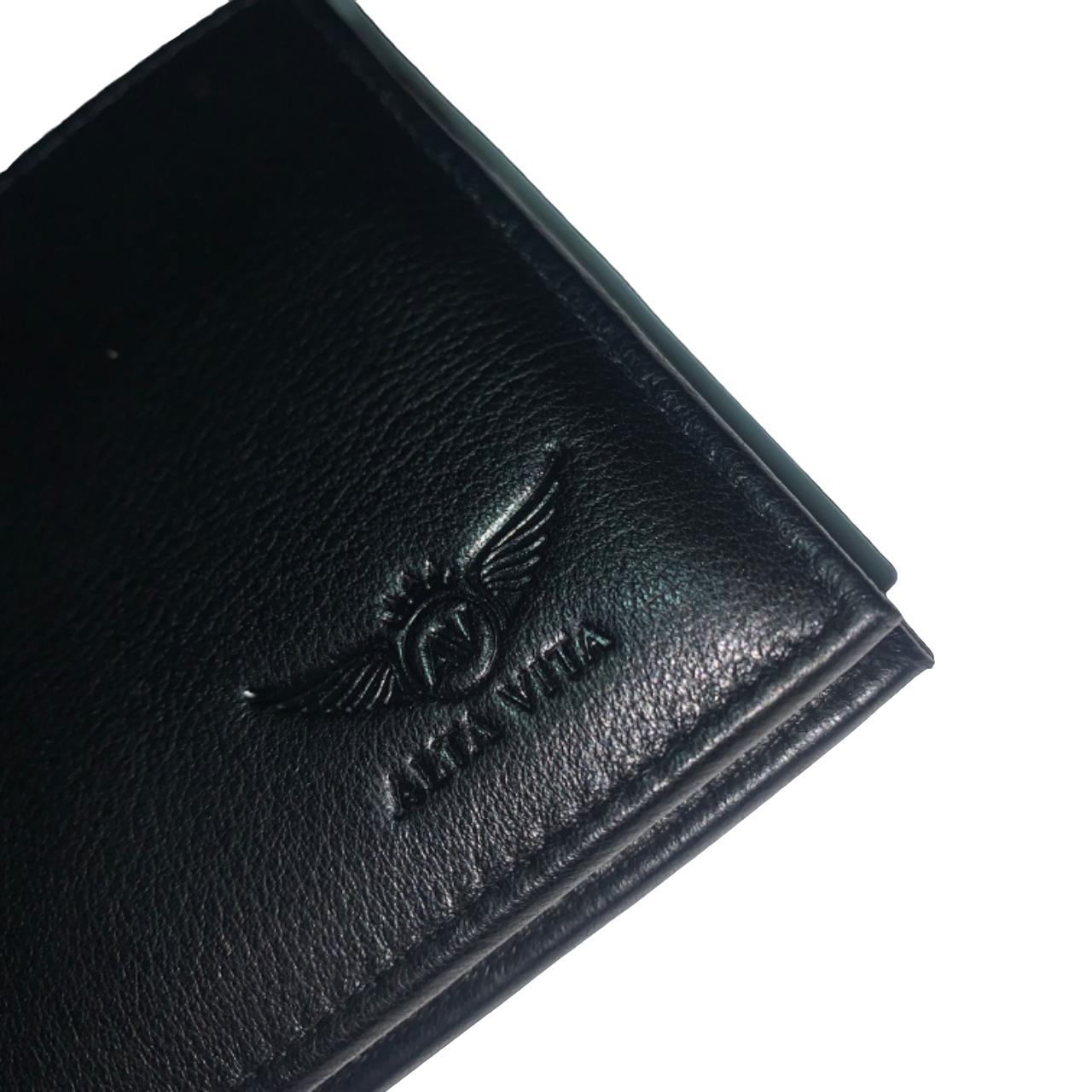 Alta Vita Bi-Fold Leather Black Wallet