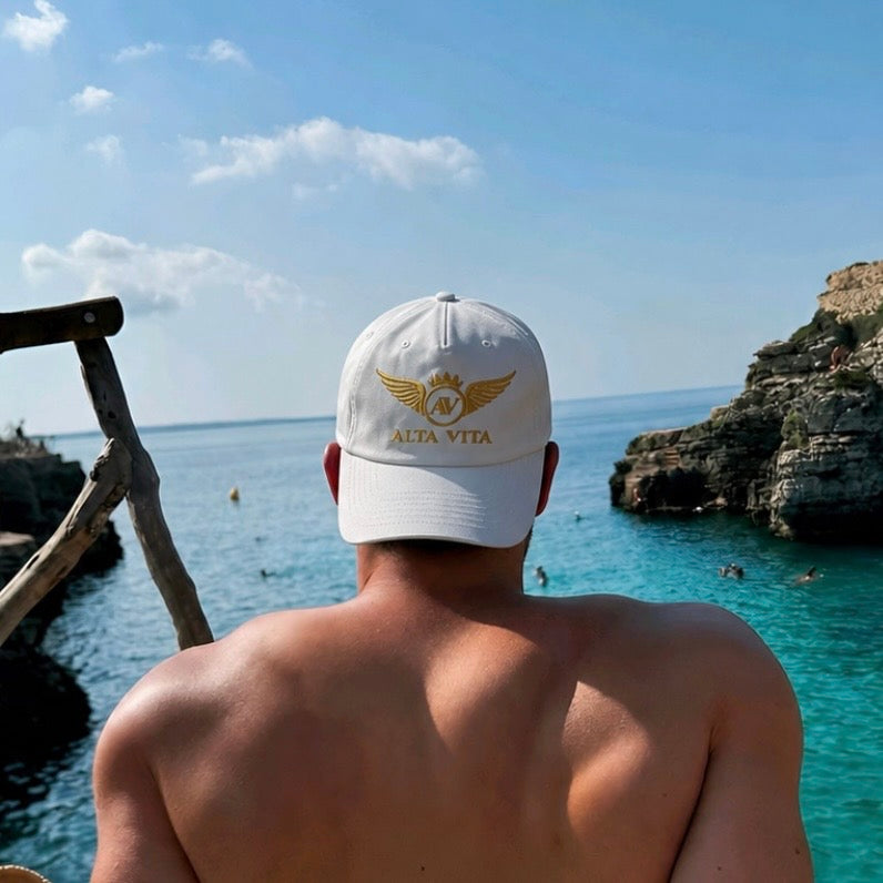 Alta Vita Mens White Cap