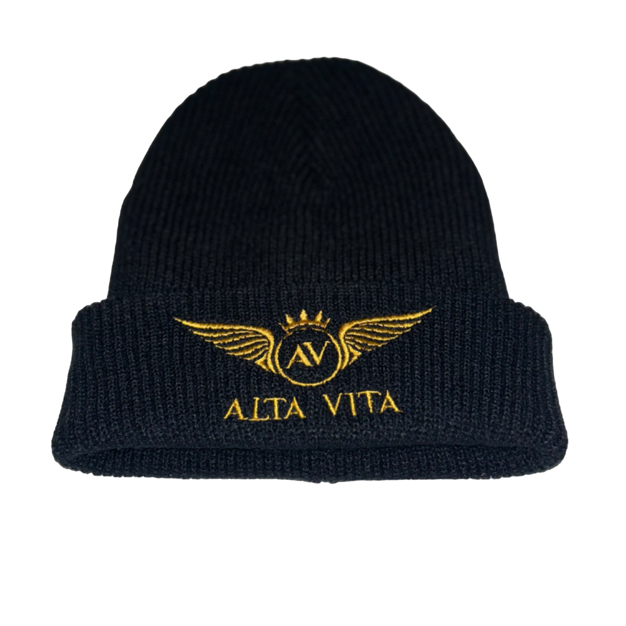 Alta Vita Mens Black Beanie