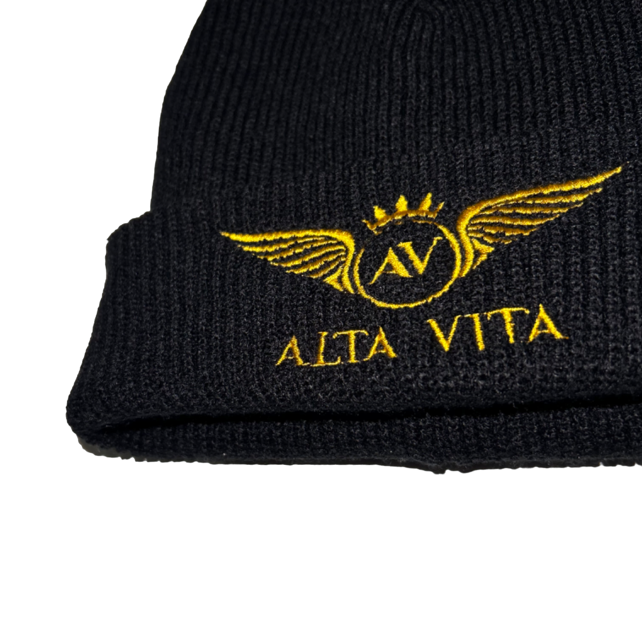 Alta Vita Mens Black Beanie